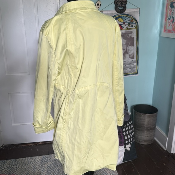 Nine West yellow butterfly lining spring trenchcoat XL - Picture 3 of 9